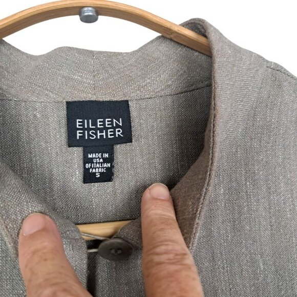 Eileen Fisher Italian Cotton Linen Blend Single Button Jacket Size S - Picture 7 of 10